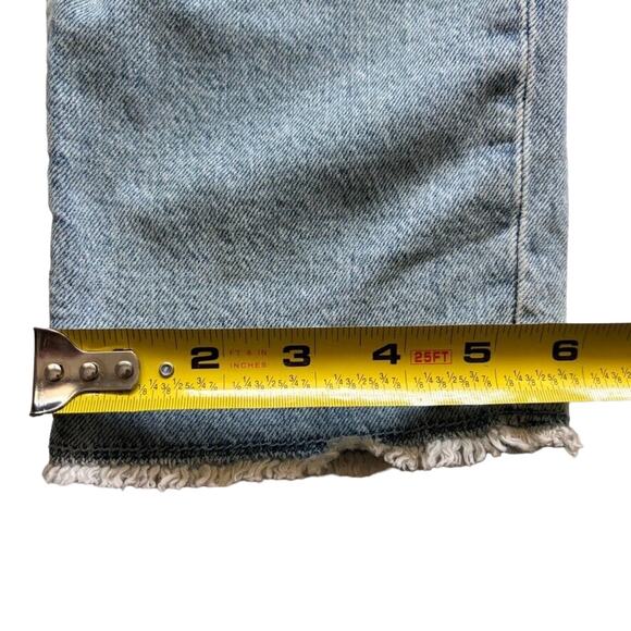 Gap Girlfriend Girls' Sz 14 Distressed Relaxed Fit Raw Hem Button Fly Jeans - Picture 13 of 13